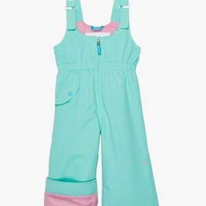 Obermeyer Turquoise and Pink Kids Overalls